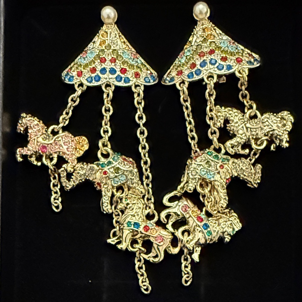 Heidi Daus Multicolor Carousel Horse Earrings - Picture 2 of 4